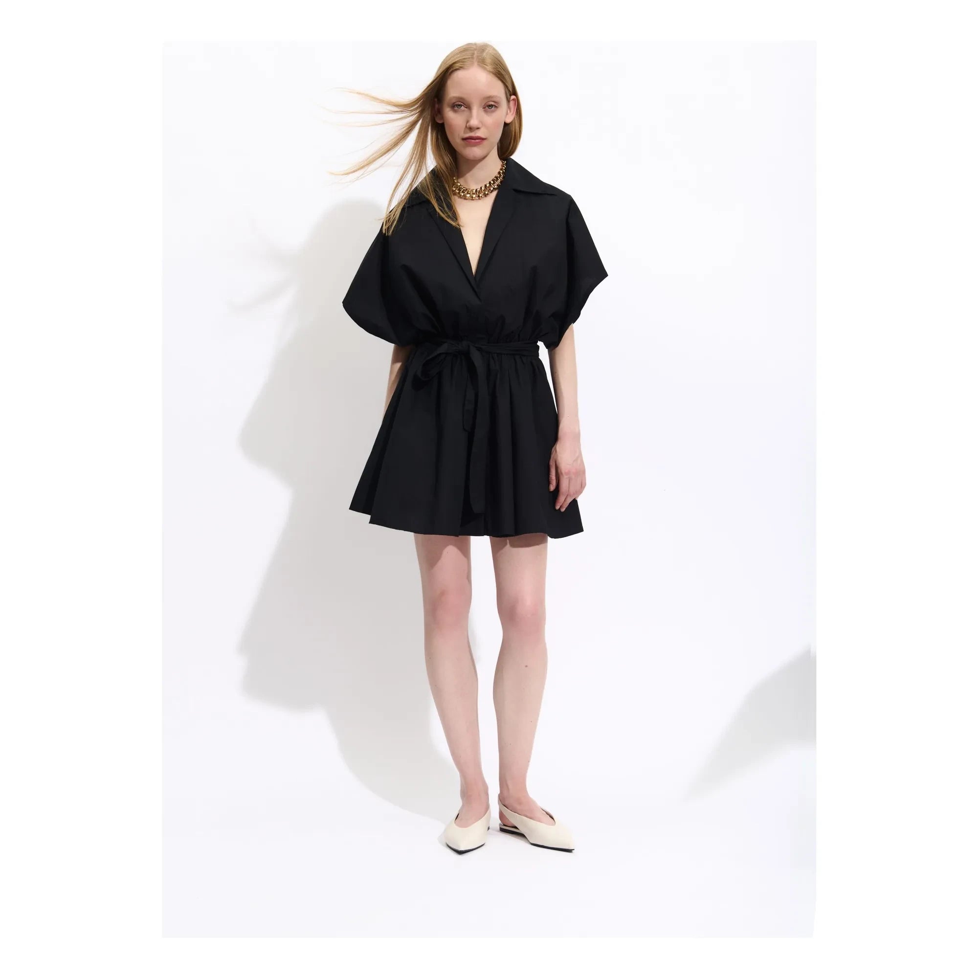BELLEPIECE - Tara Popeline-Kleid | Schwarz