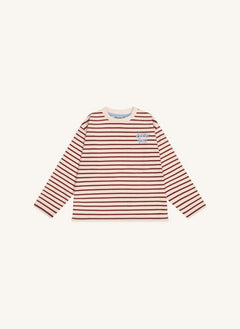 Tumble N'Dry - Celine Gestreifte Bio-Baumwoll-T-Shirt | Bordeaux