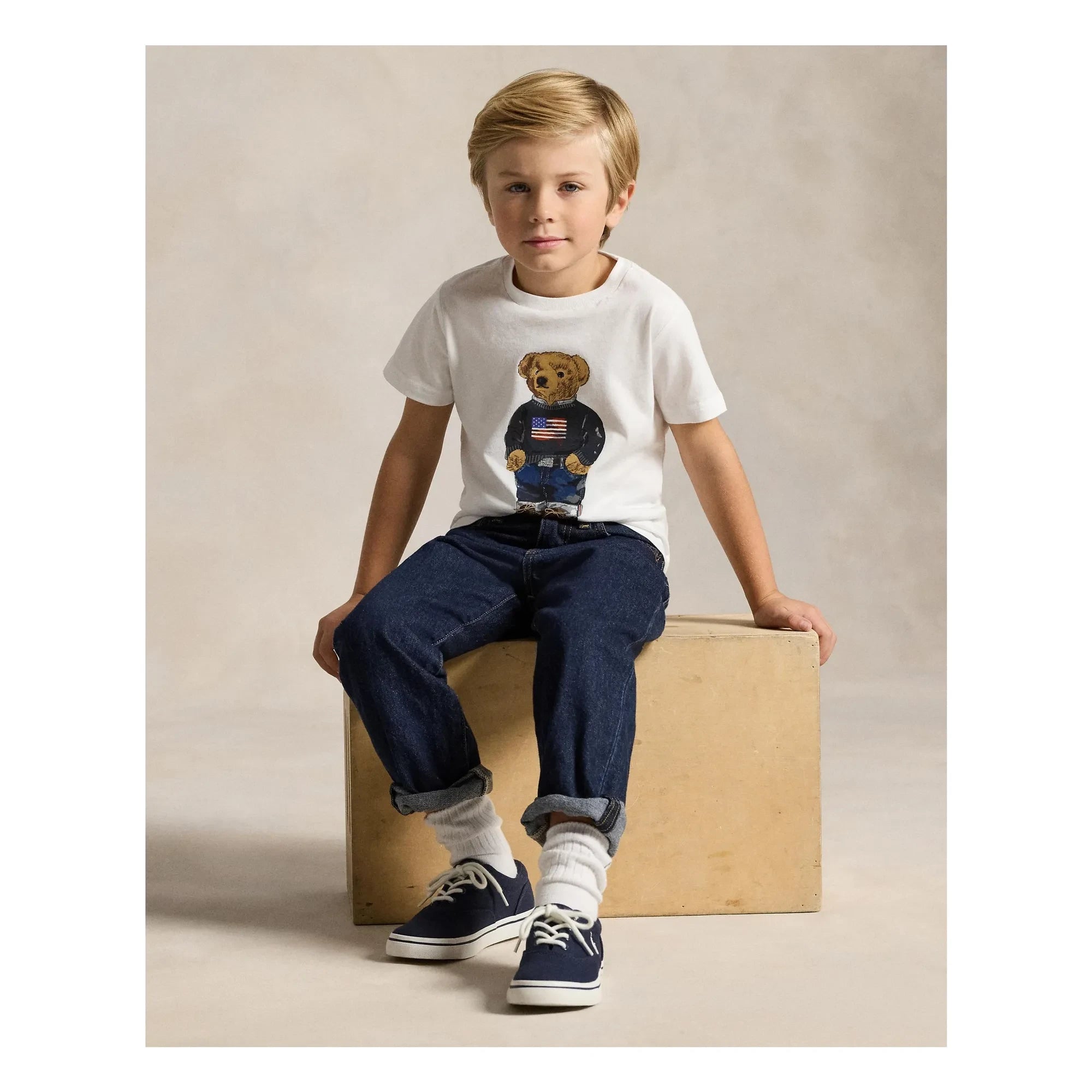 Ralph Lauren – Bären-Jersey-T-Shirt | Weiß