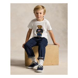 Ralph Lauren – Bären-Jersey-T-Shirt | Weiß