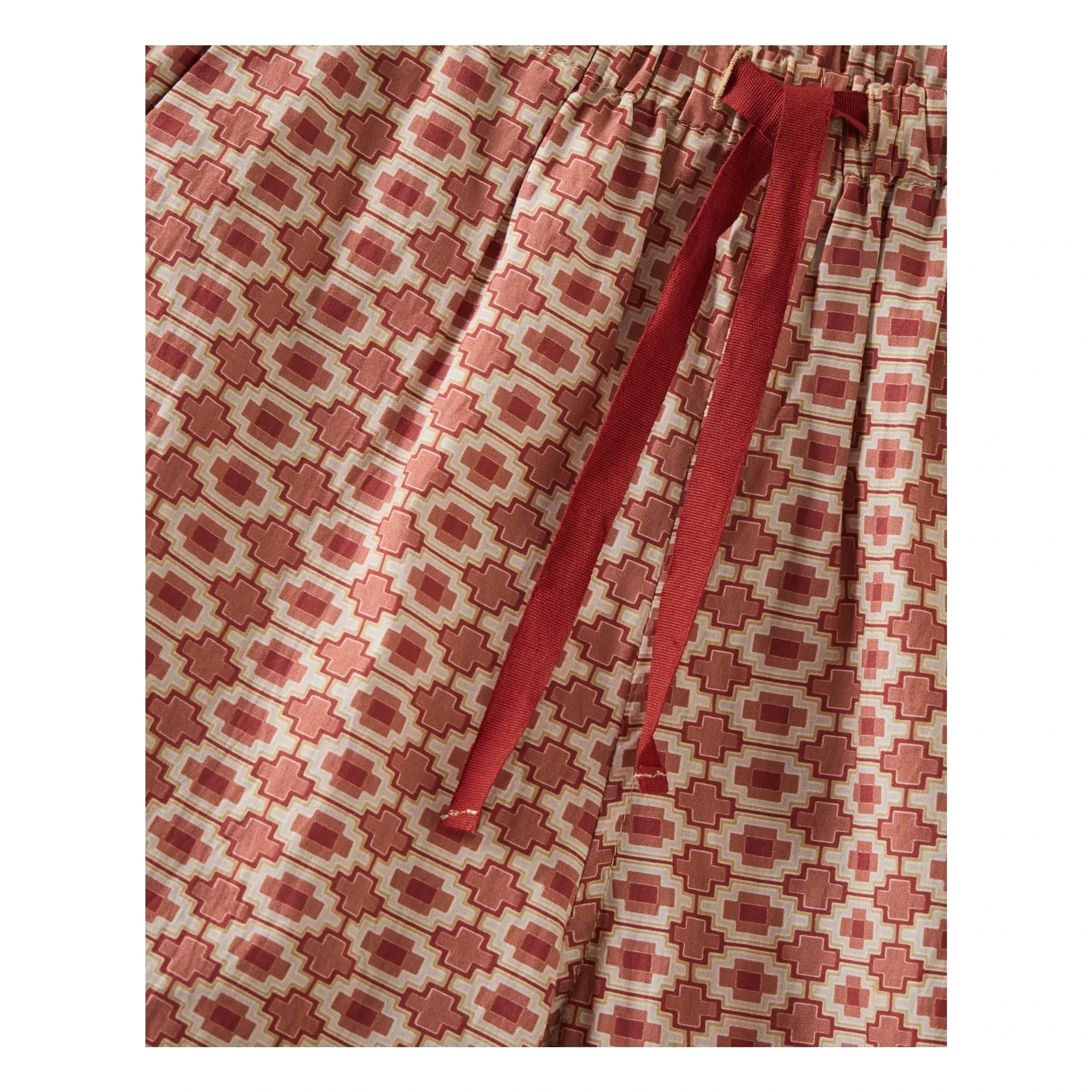 Caramel - Leda Geometrische Hose | Ziegelrot