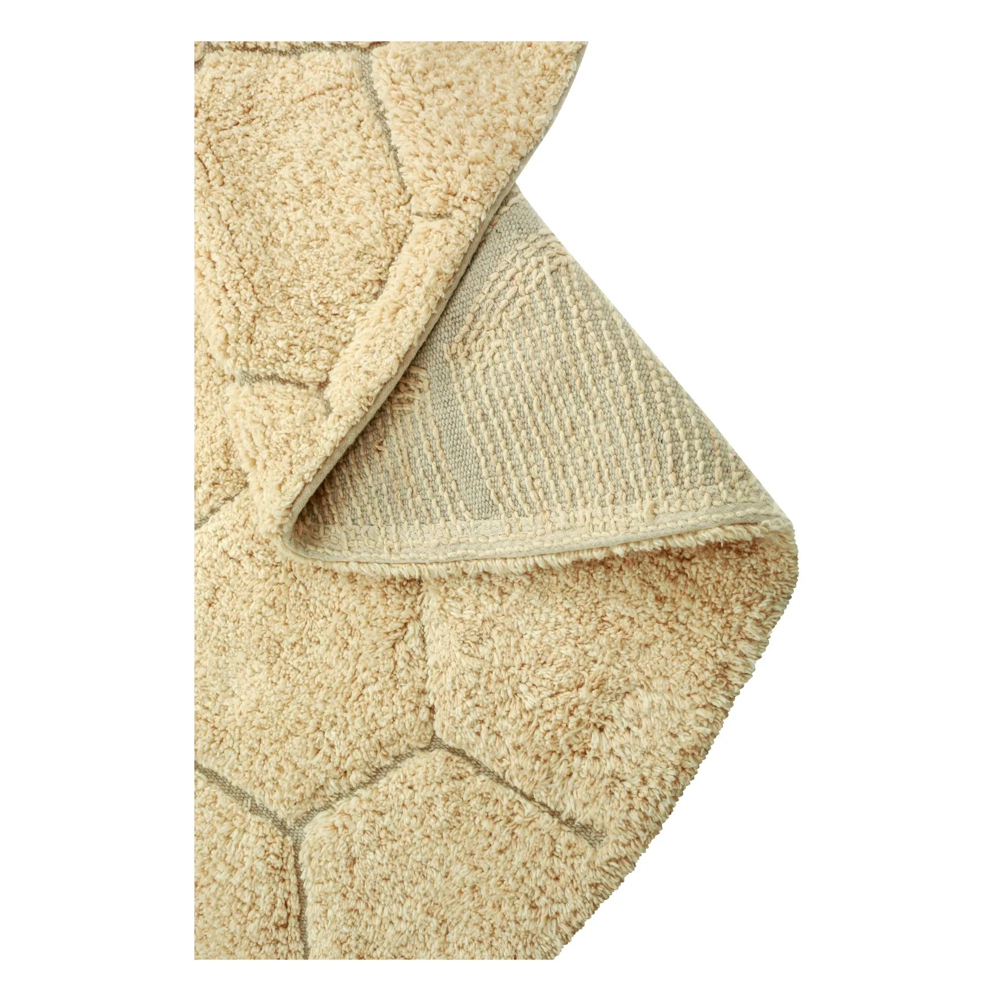 Lorena Canals - Teppich Honeycomb Rund | Goldener Sand