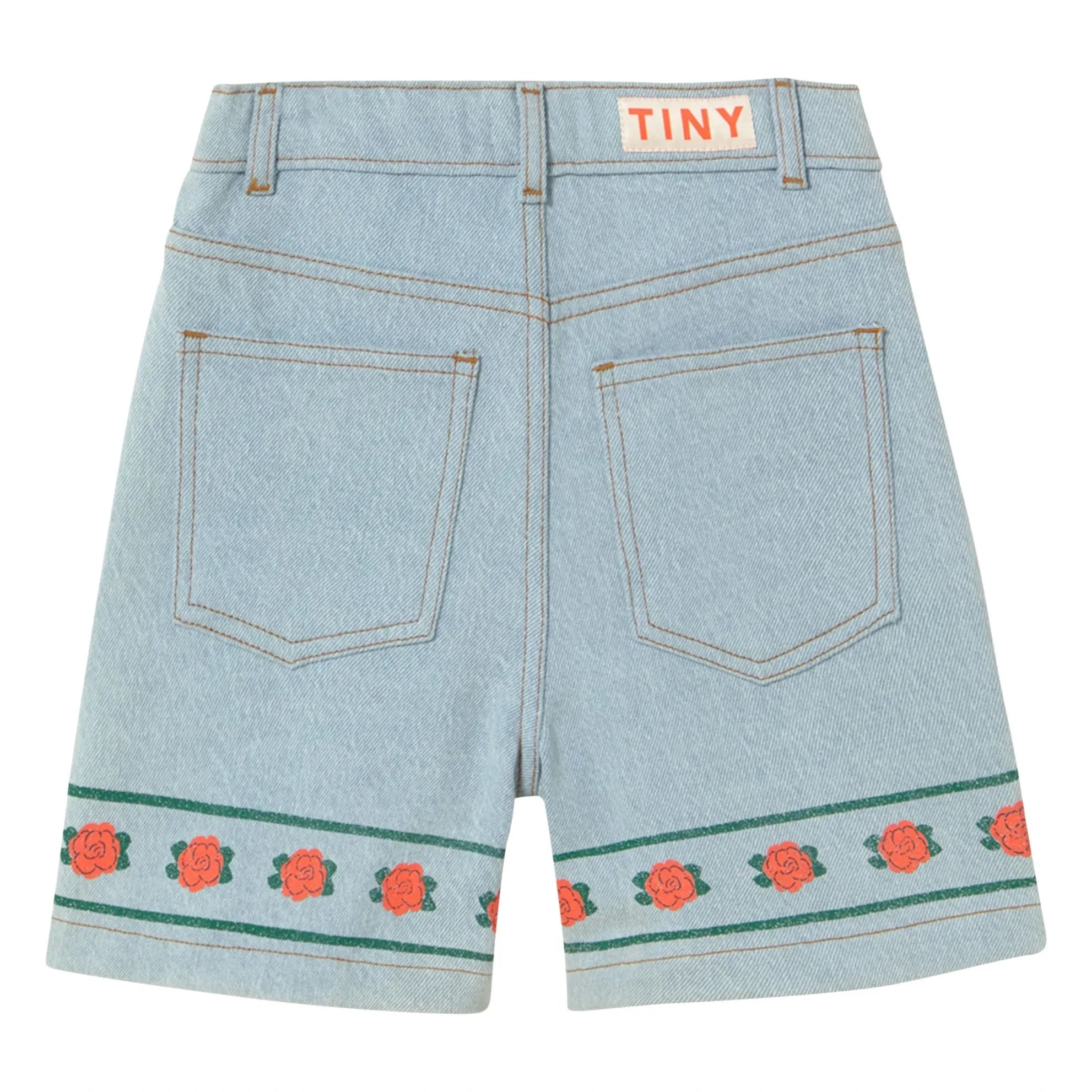 Tinycottons - Kot Çiçekli Şort | Açık Mavi