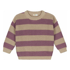 Yuki - Gestreifter Pullover aus Bio-Baumwolle | Sand