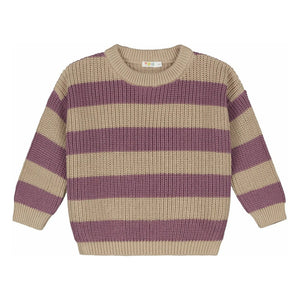 Yuki - Gestreifter Pullover aus Bio-Baumwolle | Sand