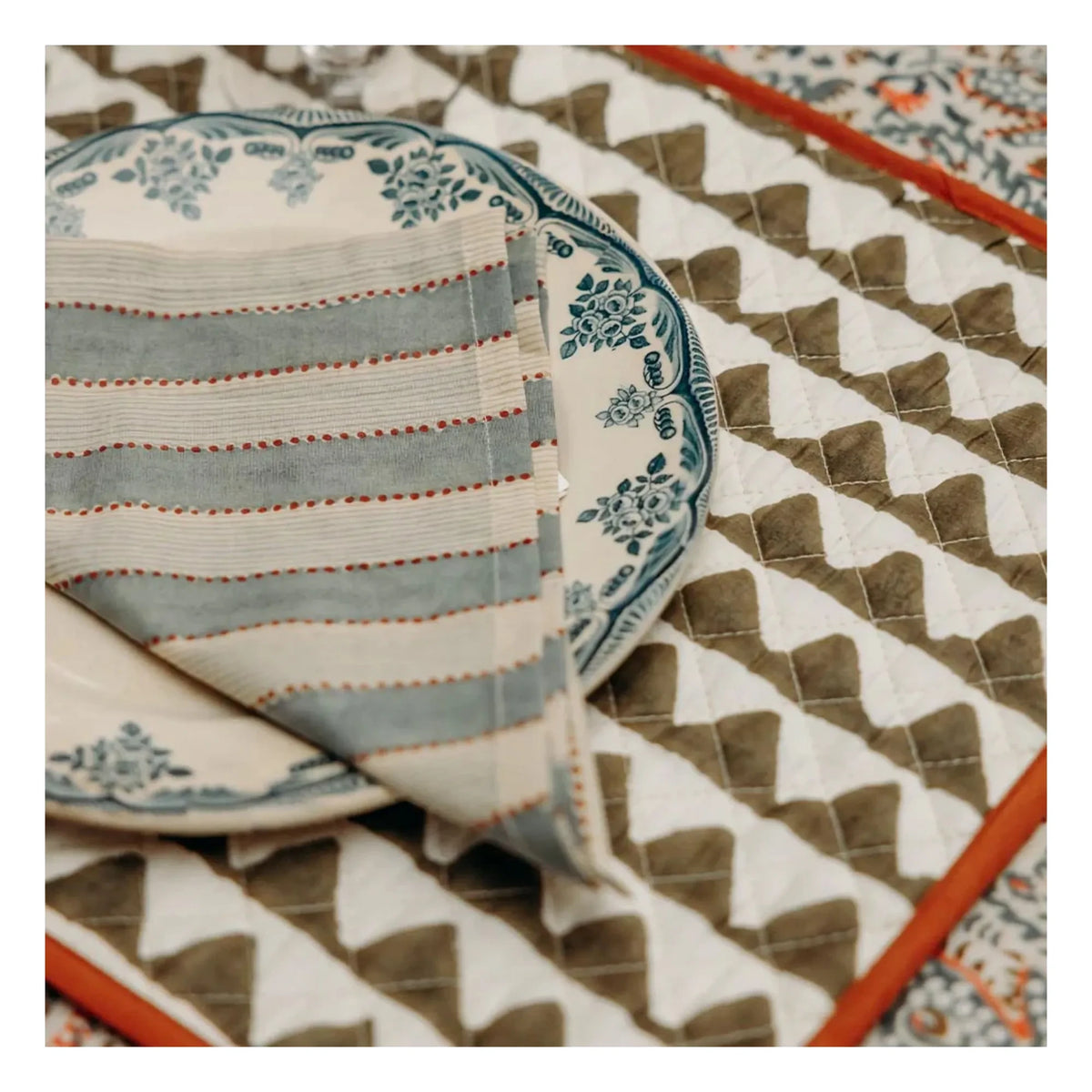 Le Monde Sauvage - Key West Serviette - 8er Set | Blau