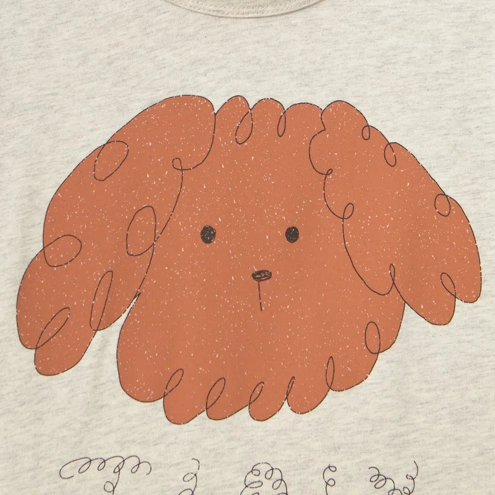 Tinycottons – Bio-Baumwoll-T-Shirt mit Hundemotiv | Heather Beige