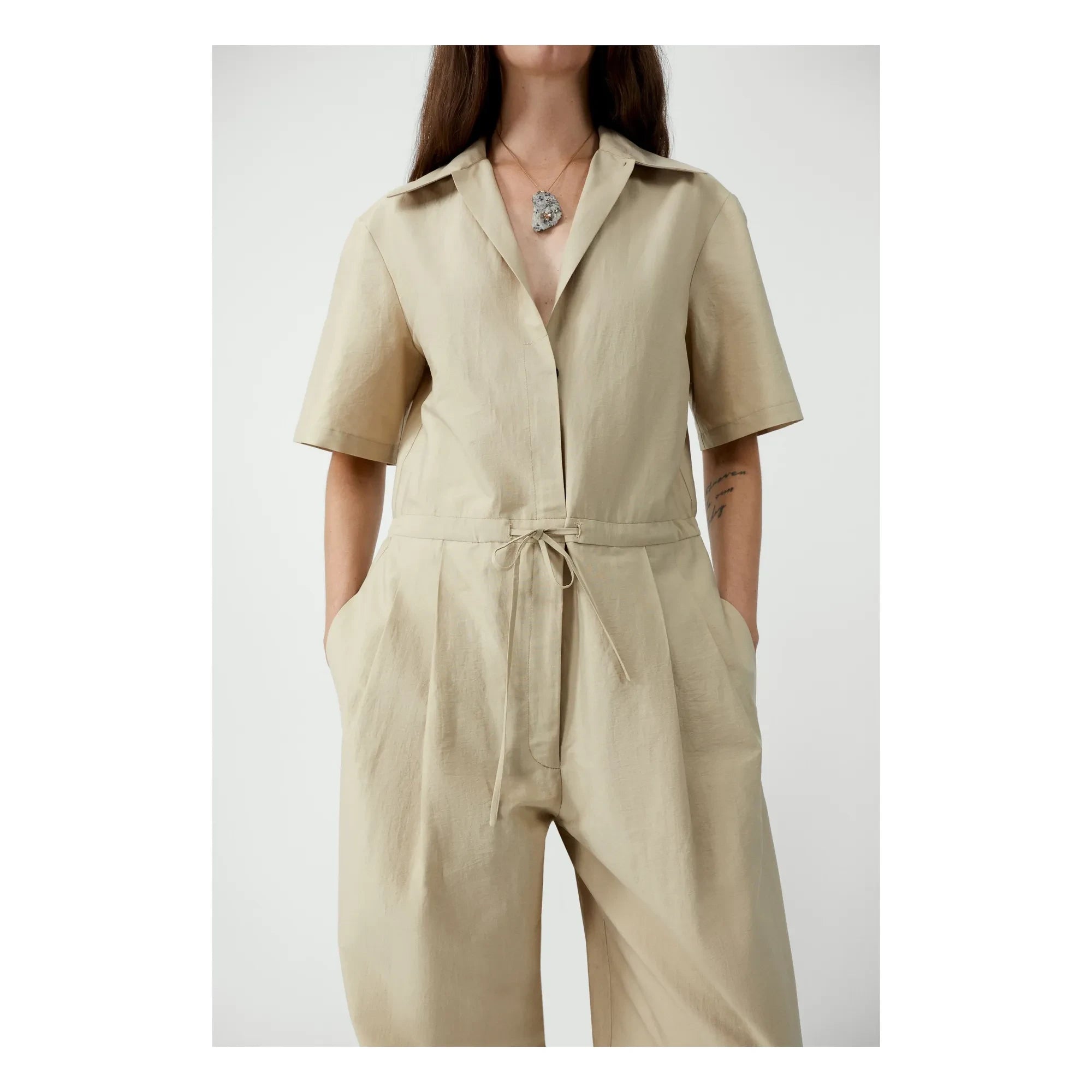 Cordera - Baumwoll-Jumpsuit | Beige