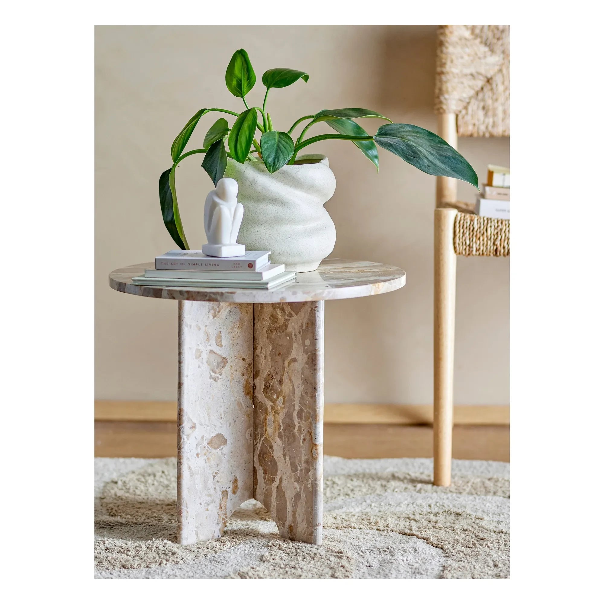 Bloomingville - Jasmia Marmor-Beistelltisch | Braun