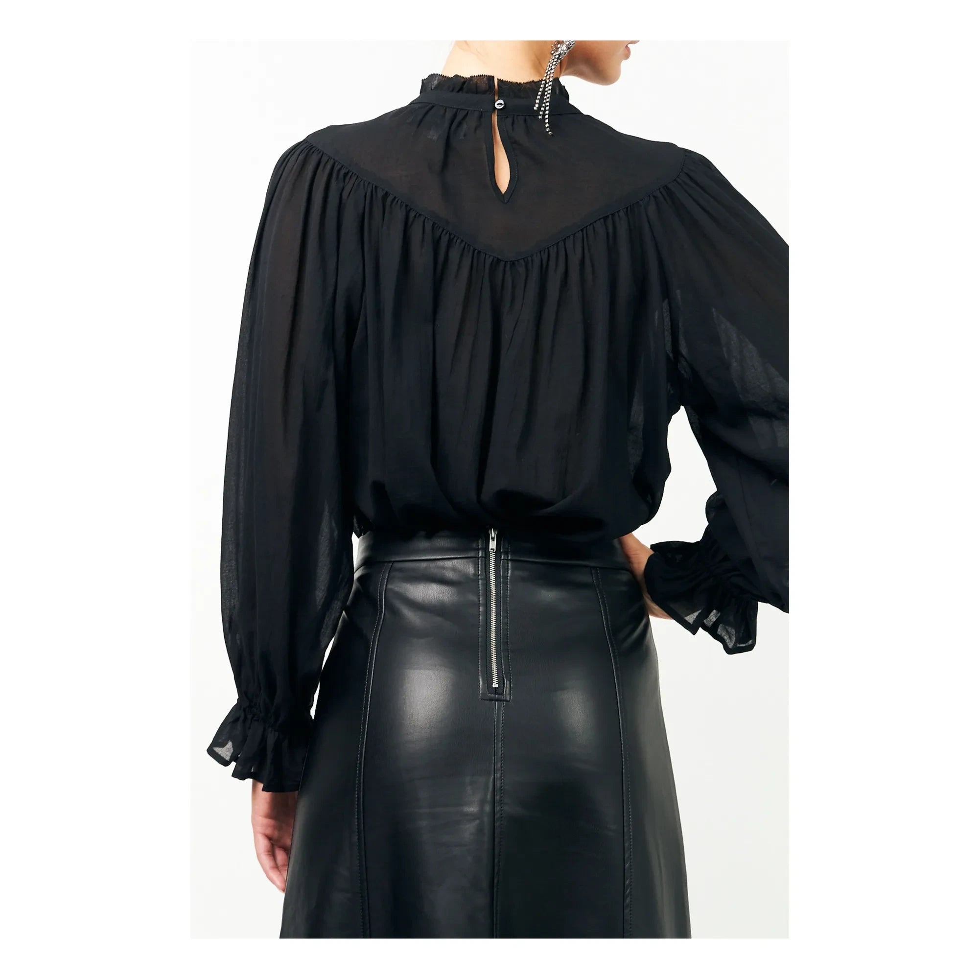 Lollys Laundry - Presley Baumwollbluse | Schwarz