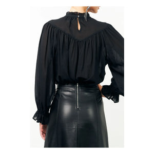 Lollys Laundry - Presley Baumwollbluse | Schwarz
