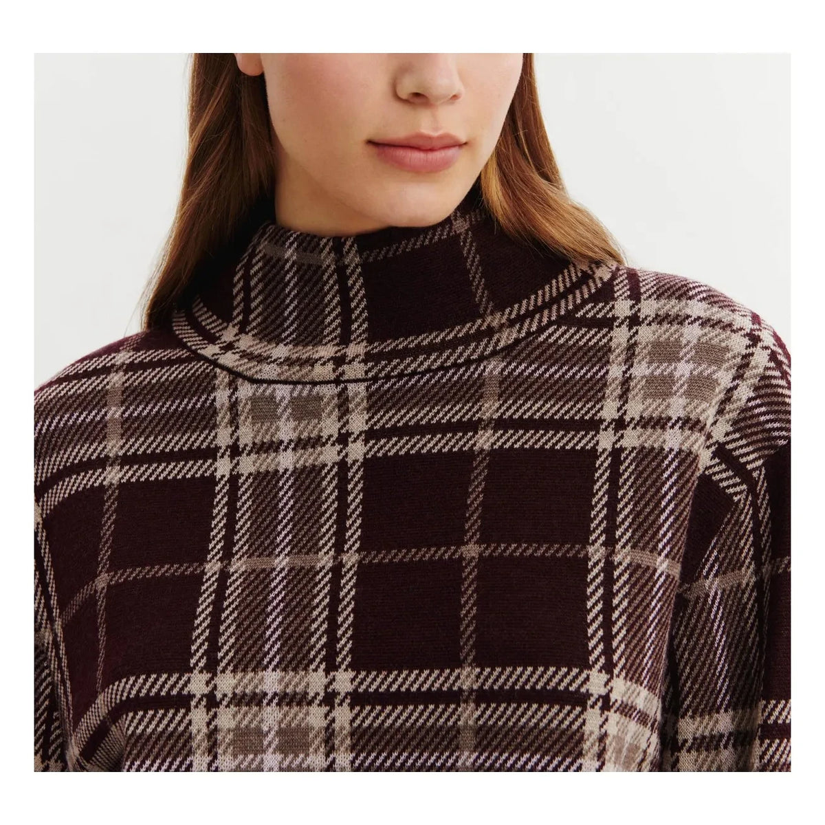 Bompard - Yün Tartan Kazak | Garnet