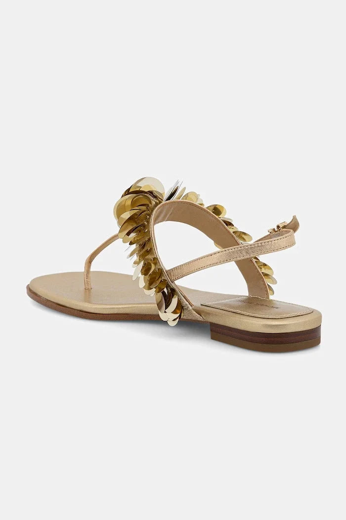MICHAEL Michael Kors kadın deri alçak topuklu Loretta Thong Sandal