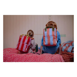Sticky Lemon - Mittelgroßer Gestreifter Rucksack | Fuchsia