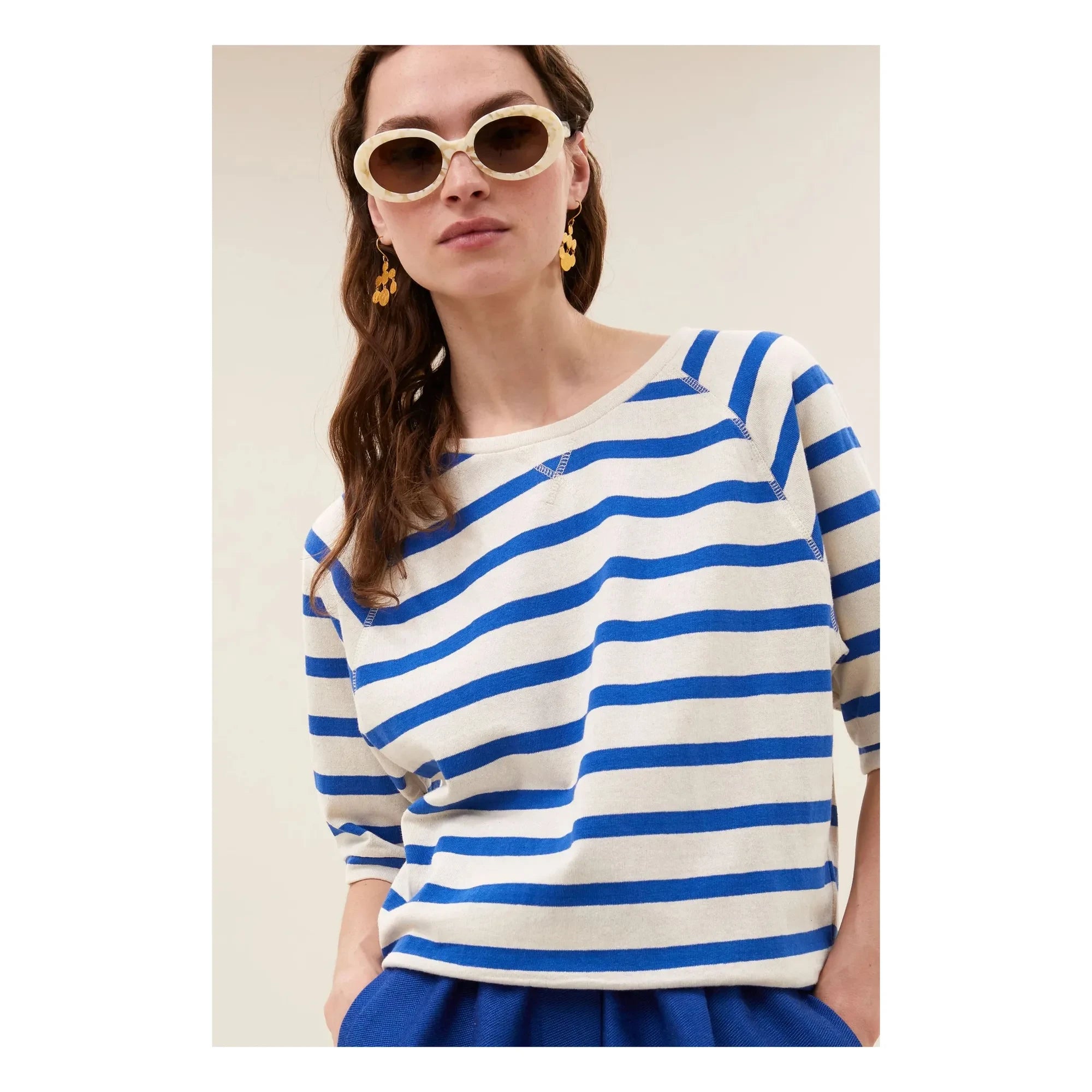 By Bar - Marinière Neva Bio-Baumwoll T-Shirt | Azurblau