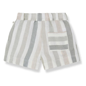 1+ in the family - Vilopriu Gestreifte Leinen-Bermudashorts | Ecru