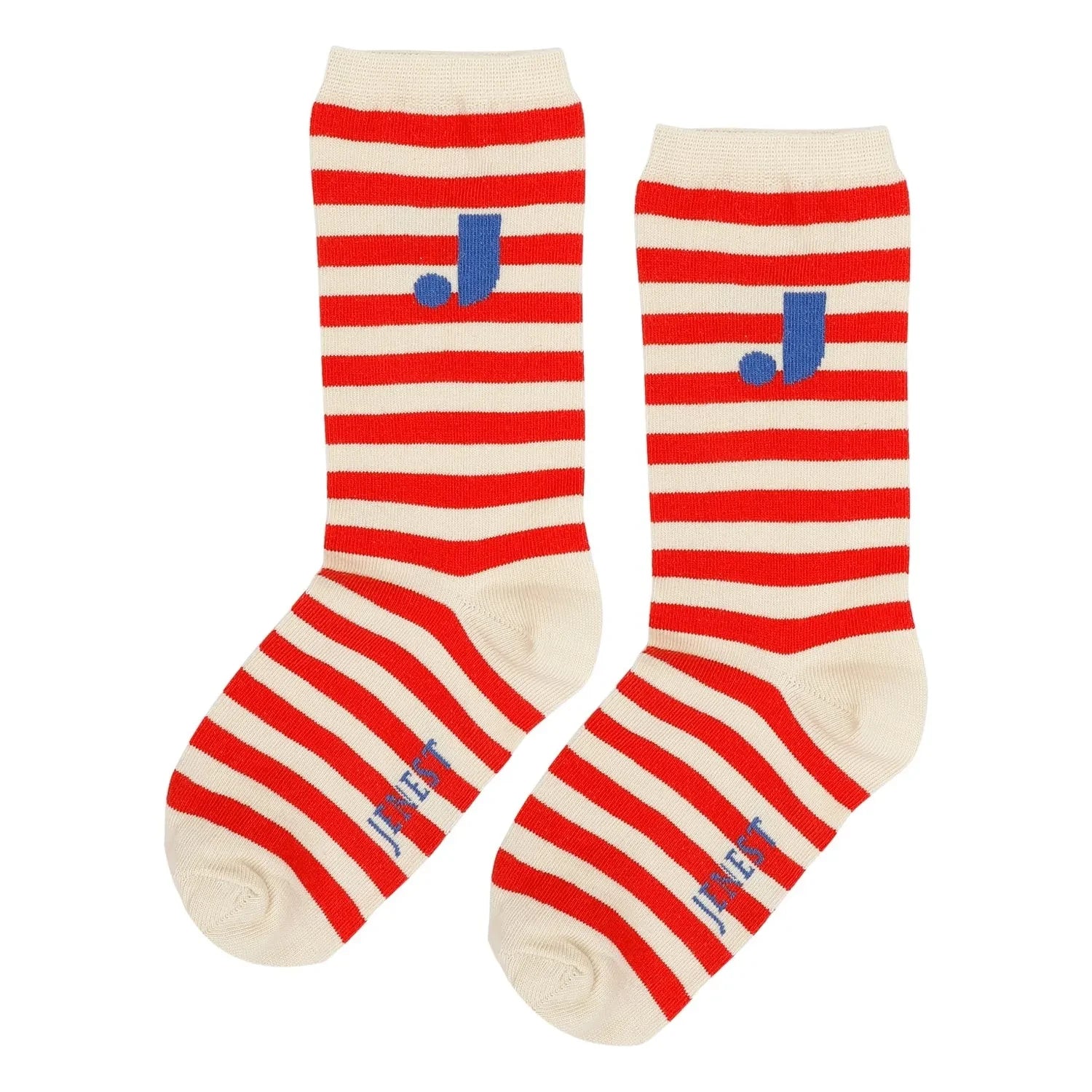 Jenest - J Gestreifte Bio-Baumwollsocken | Rot