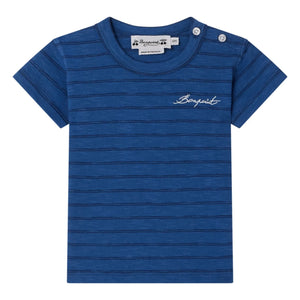 Bonpoint - Tom Gestreiftes Bio-Baumwolle T-Shirt | Königsblau