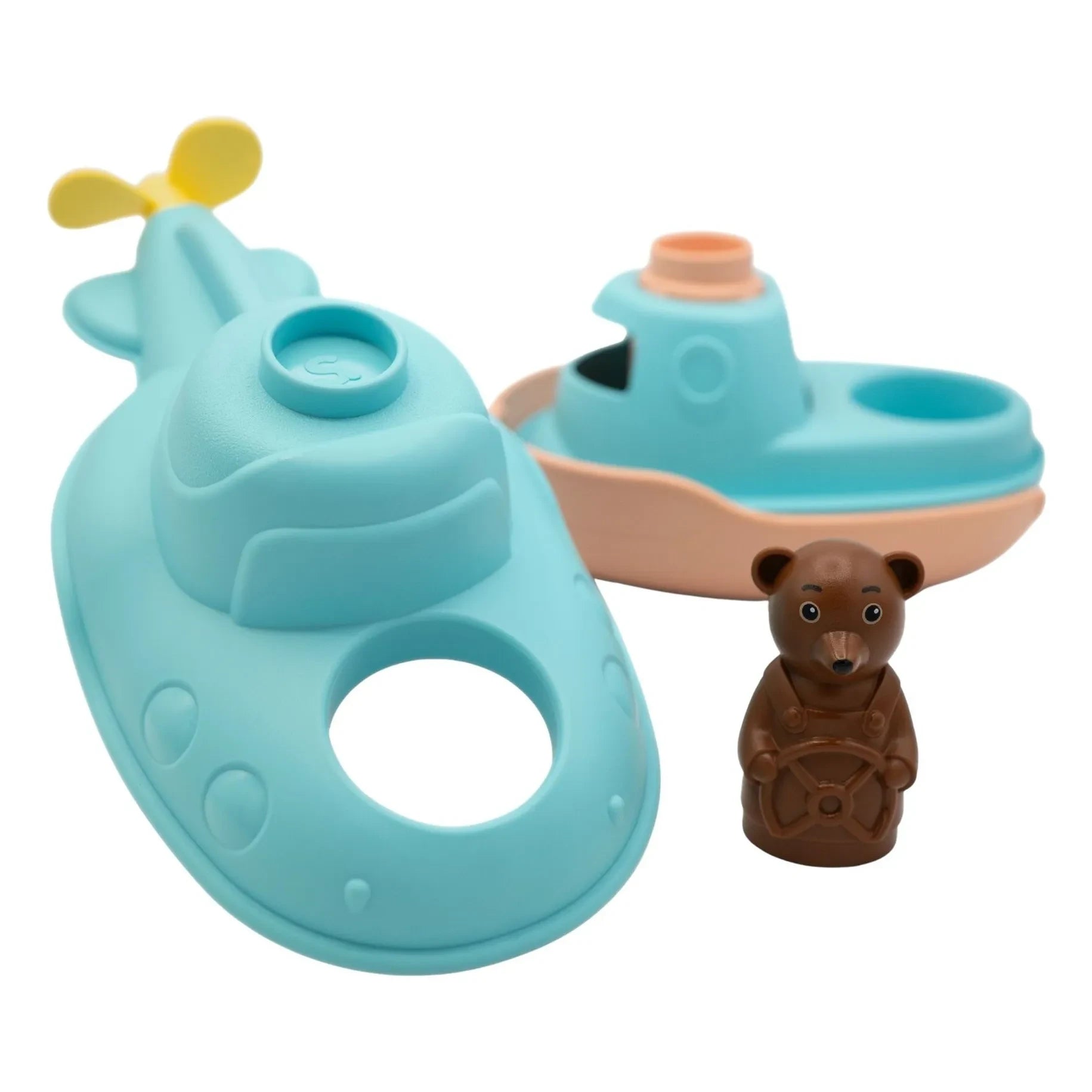Simple - Badespaß-U-Boot - Einzeln x Kleiner brauner Teddybär | Blau