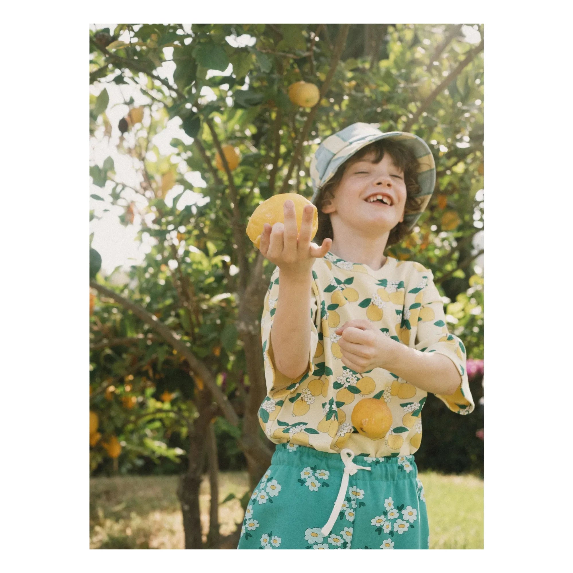 Tinycottons - Geprägtes T-Shirt Orange Bio-Baumwolle | Blassgelb