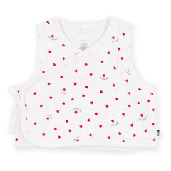 Petit Bateau - Organik Pamuk Kırışık Pamuk Gaze Kruvaze Yelek | Beyaz