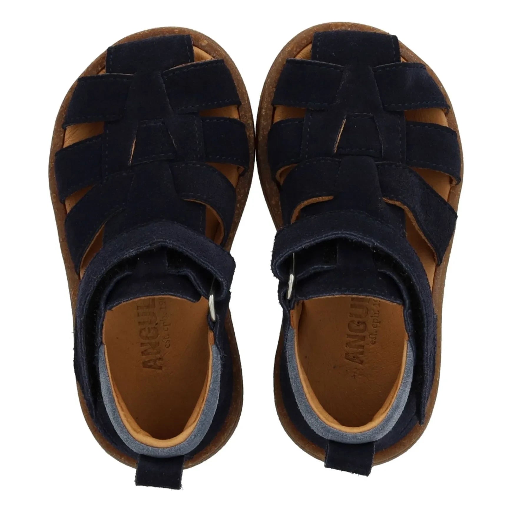 Angulus - Wildleder Gestreifte Rosa Sandalen | Dunkelblau