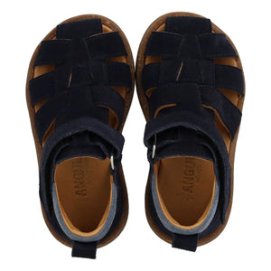 Angulus - Wildleder Gestreifte Rosa Sandalen | Dunkelblau