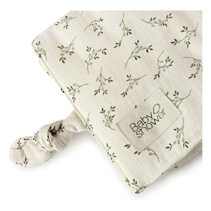 Babyshower - Knot Olive Bloom Reise-Wickelunterlage | Ecru