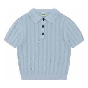FUB - Poloshirt aus Bio-Baumwolle mit Feinstrickstruktur | Hellblau