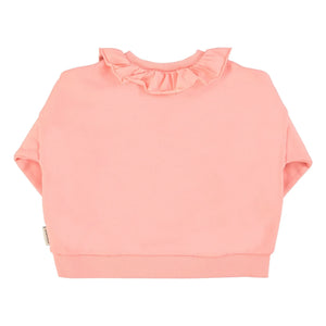 Piupiuchick - Erdbeer-Sweatshirt mit Rüschen aus Bio-Baumwolle | Rosa