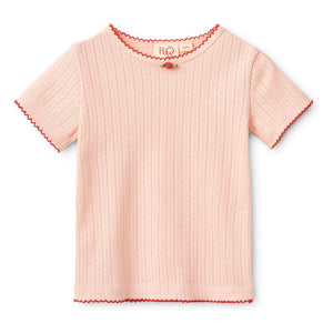 Flöss - Pointelle Liva T-Shirt | Hellrosa