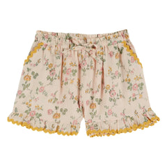 Emile et Ida - Bio-Baumwoll-Shorts mit Rüschen | Blassrosa