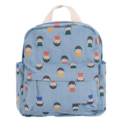 Bobo Choses - Bio-Baumwoll-Rucksack mit Strichfigur | Jeansblau