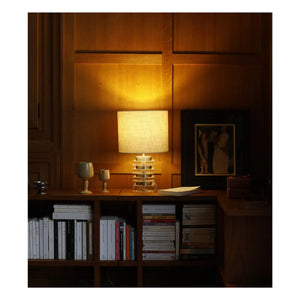 The Socialite Family - Marta Tischlampe aus Glas und strukturiertem Stoff | Transparent