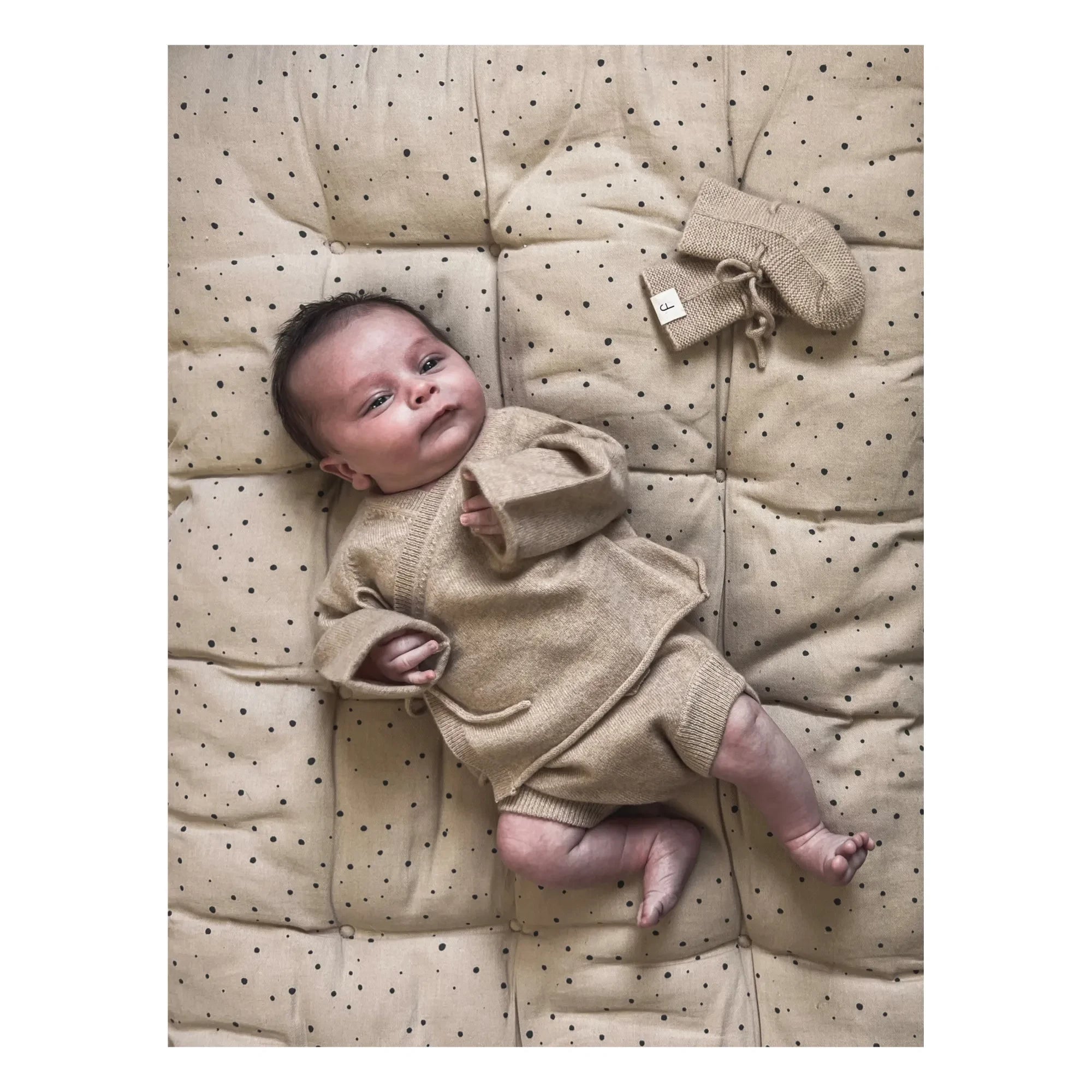 My Little Freckle - Bio-Kaschmir-Bloomer + Wickeljäckchen-Set | Beige