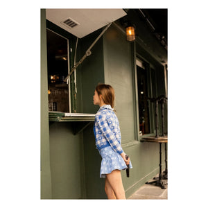 Louis Louise - Denim Pipeau Rock mit Blumenmuster | Hellblau