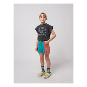 Bobo Choses - Shorts aus Bio-Baumwolle mit Farbblock | Türkis