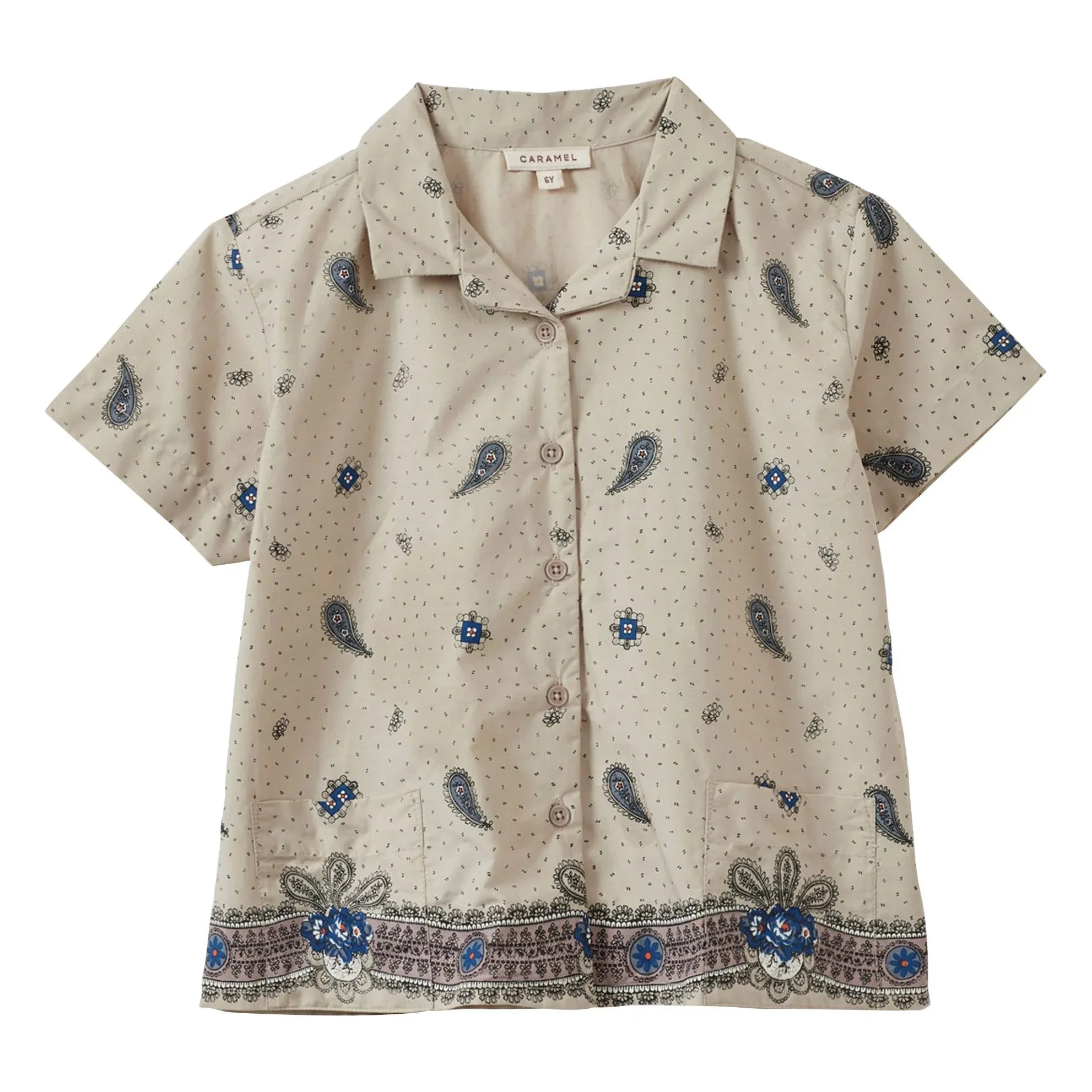 Caramel - Bambus-Paisley-Hemd | Ecru