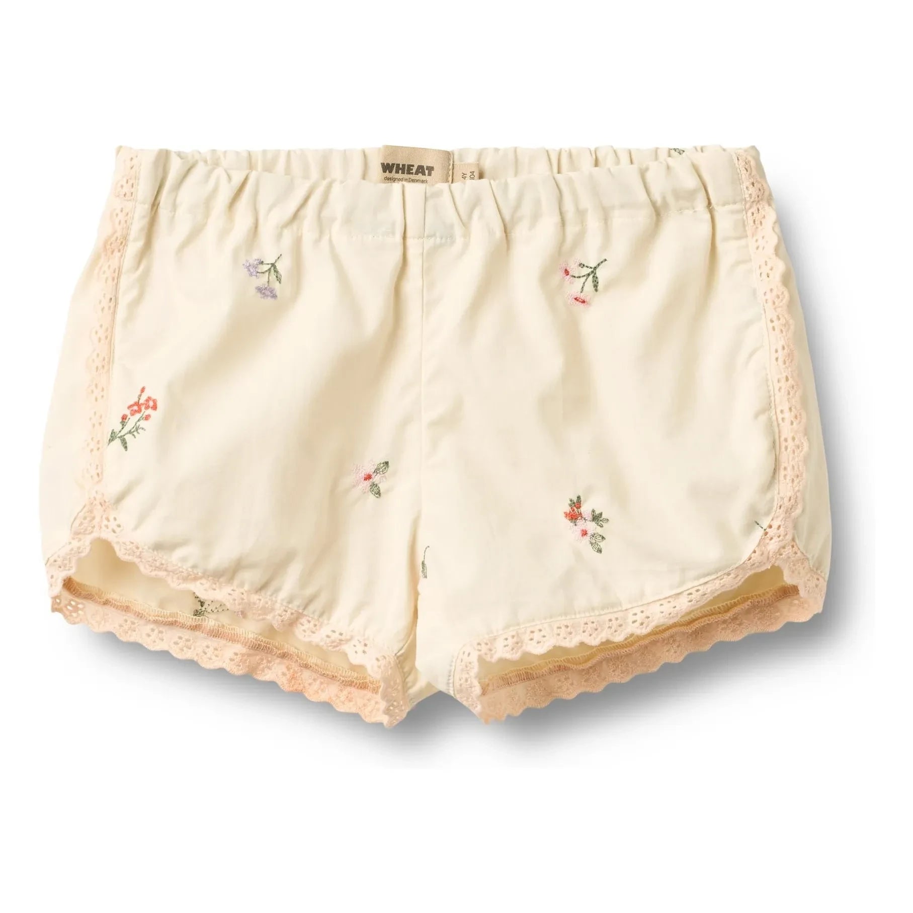 Wheat - Spitzenbesetzte Shorts Bio-Baumwolle Blumen | Elfenbein