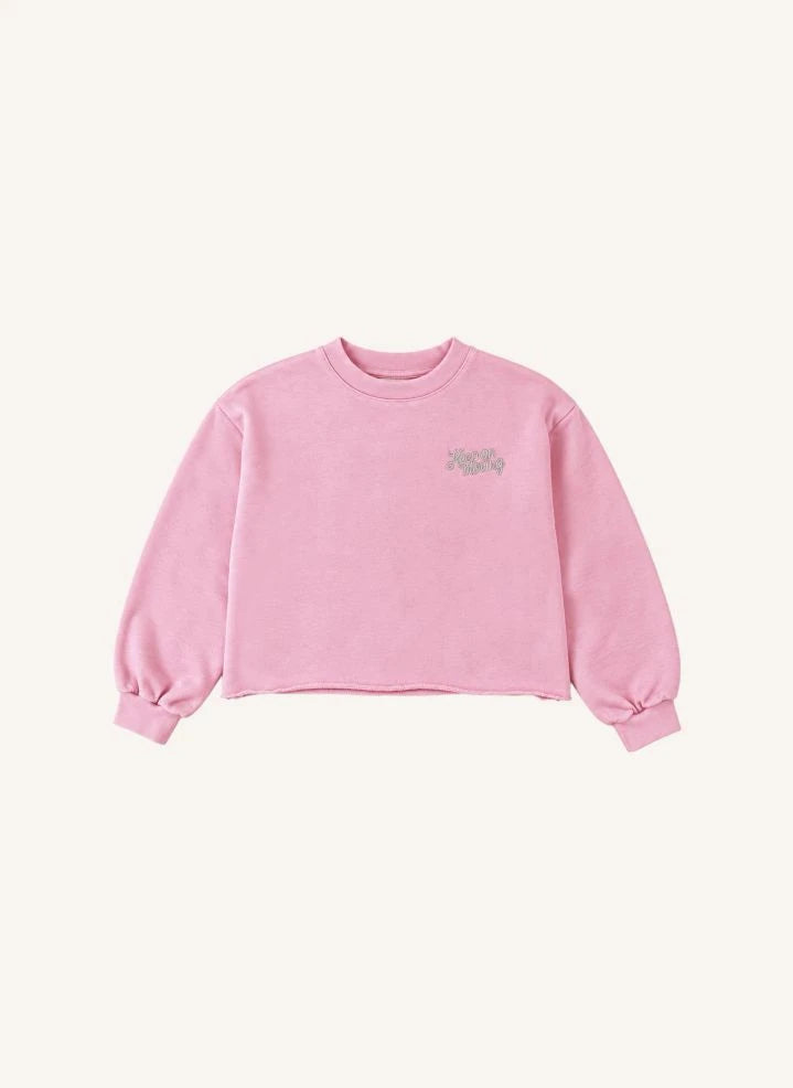 Smallable Kid - Plum "Keep On Moving" Organic Baumwoll-Sweatshirt | Verblasstes Rosa