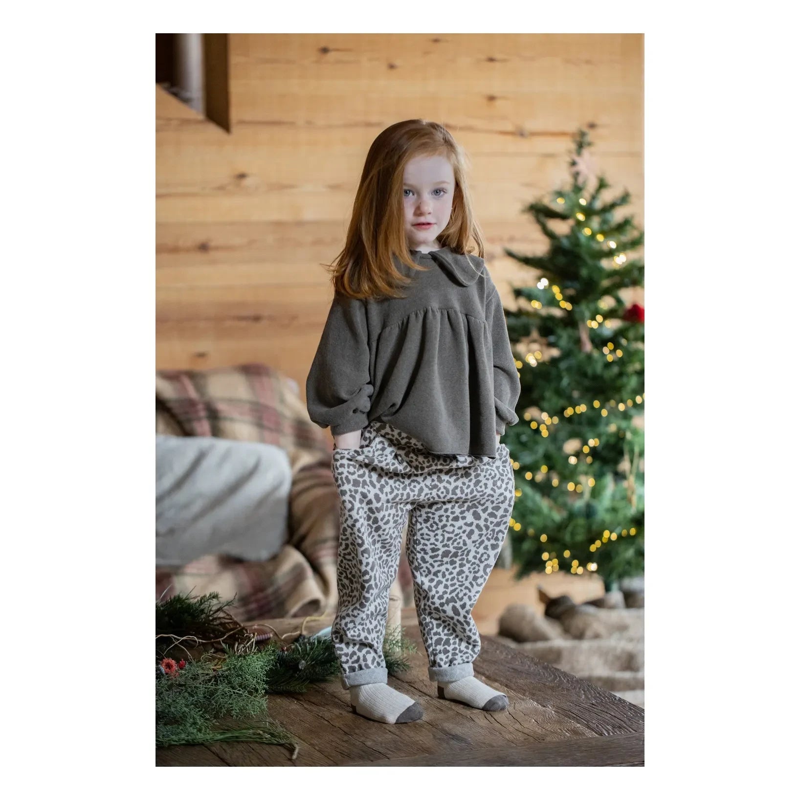 1+ in the family - Roma Leopar Polar Pantolon | Taupe kahverengi