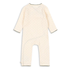 Konges Sløjd - Minnie Overall mit Herzmuster Bio-Baumwolle | Ecru