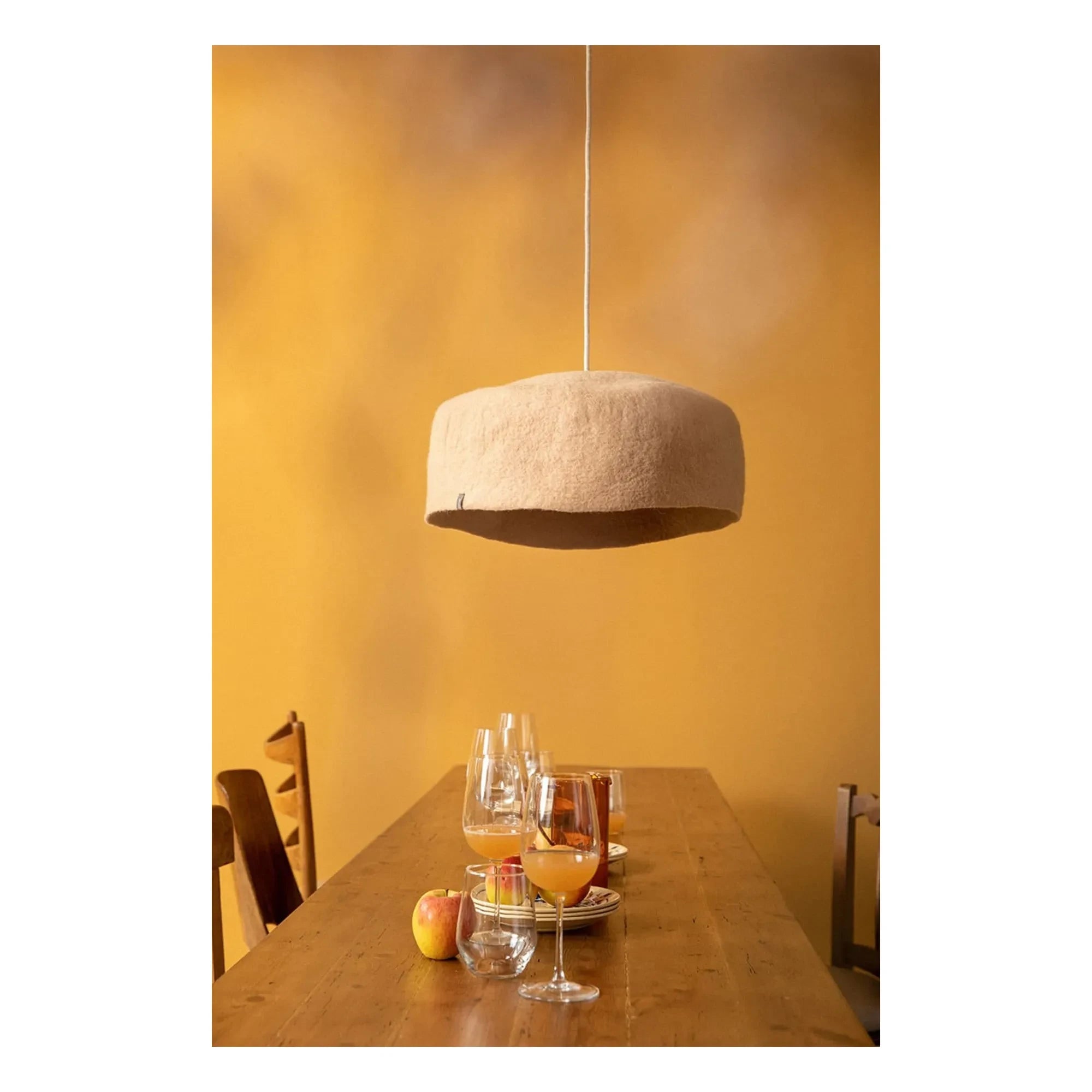 Muskhane - Filz Jurte Tischlampe | Beige