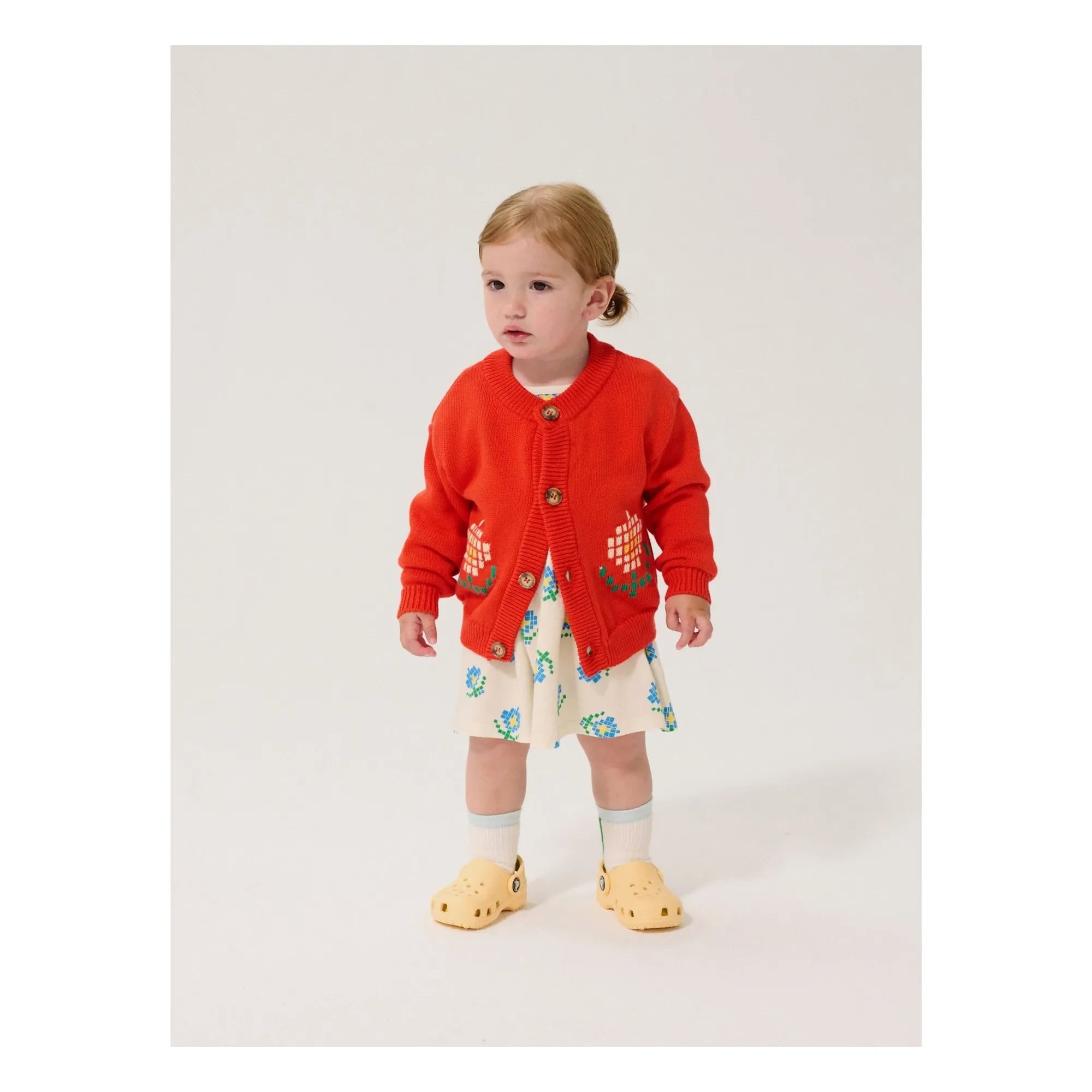 Bobo Choses - Bio-Baumwoll-Strickjacke Marguerites Baby | Rot