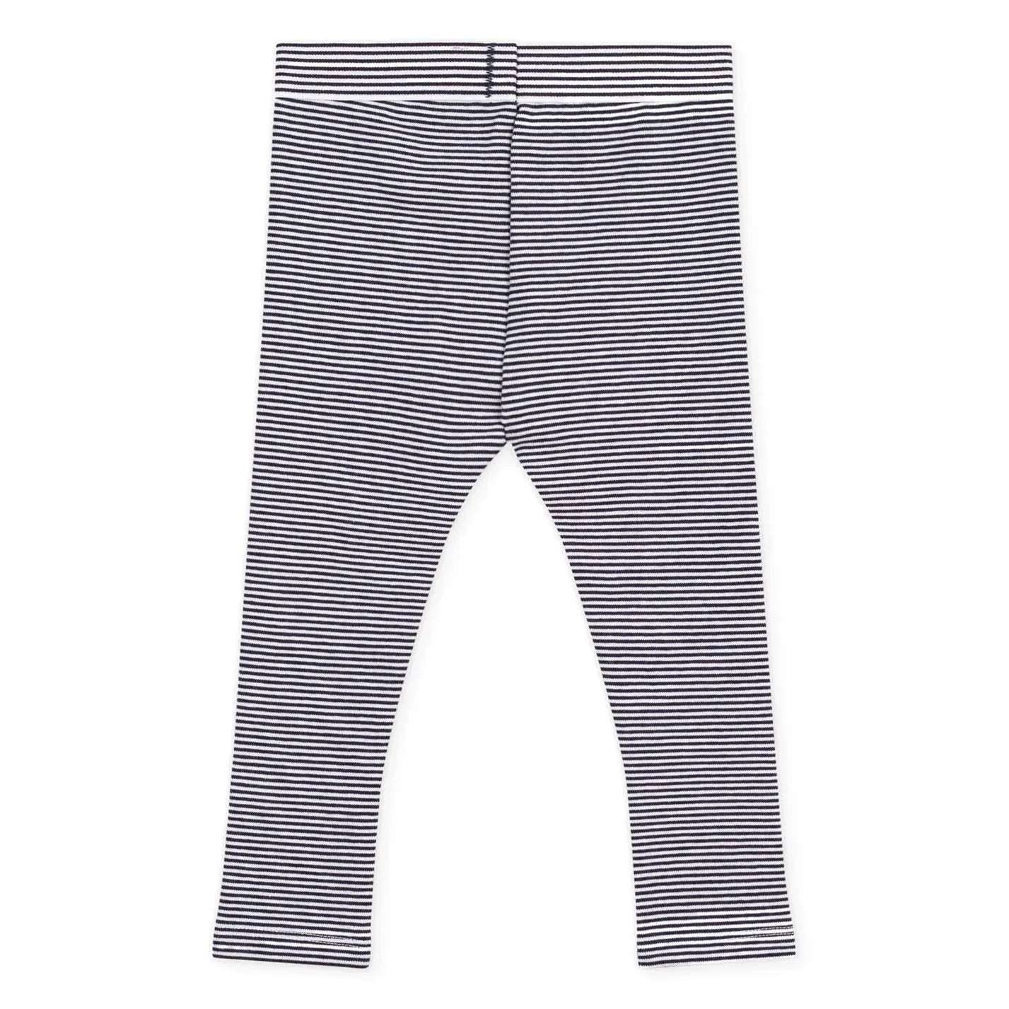 Petit Bateau - Çizgili Organik Pamuk Tayt | Lacivert