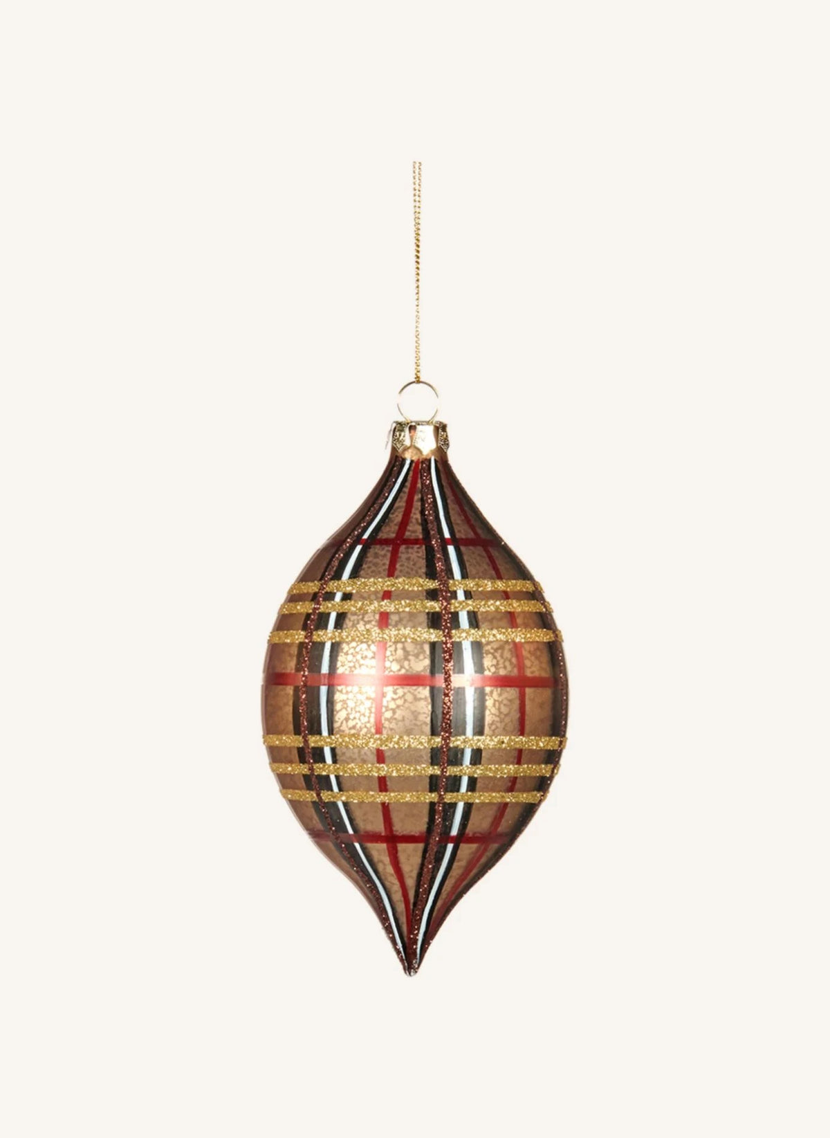 Goodwill - Rote Karomuster Weihnachtskugel | Gold