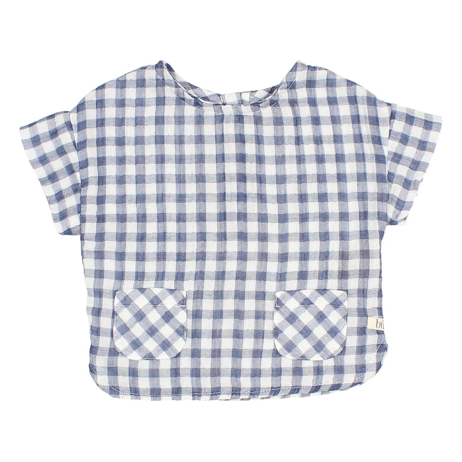 Búho – Vichy-Bluse mit Taschen | Blau