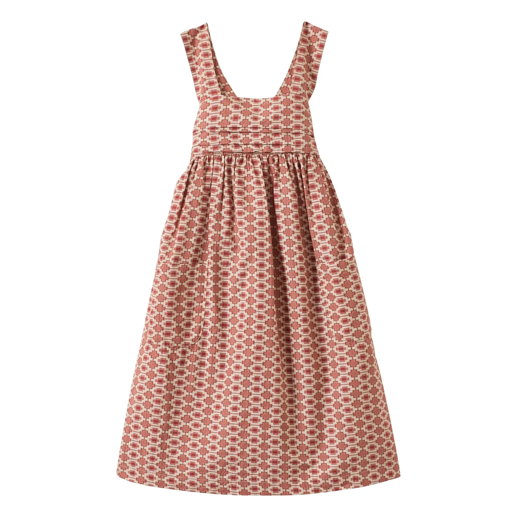 Caramel - Abelia Geometrisches Kleid | Ziegelrot