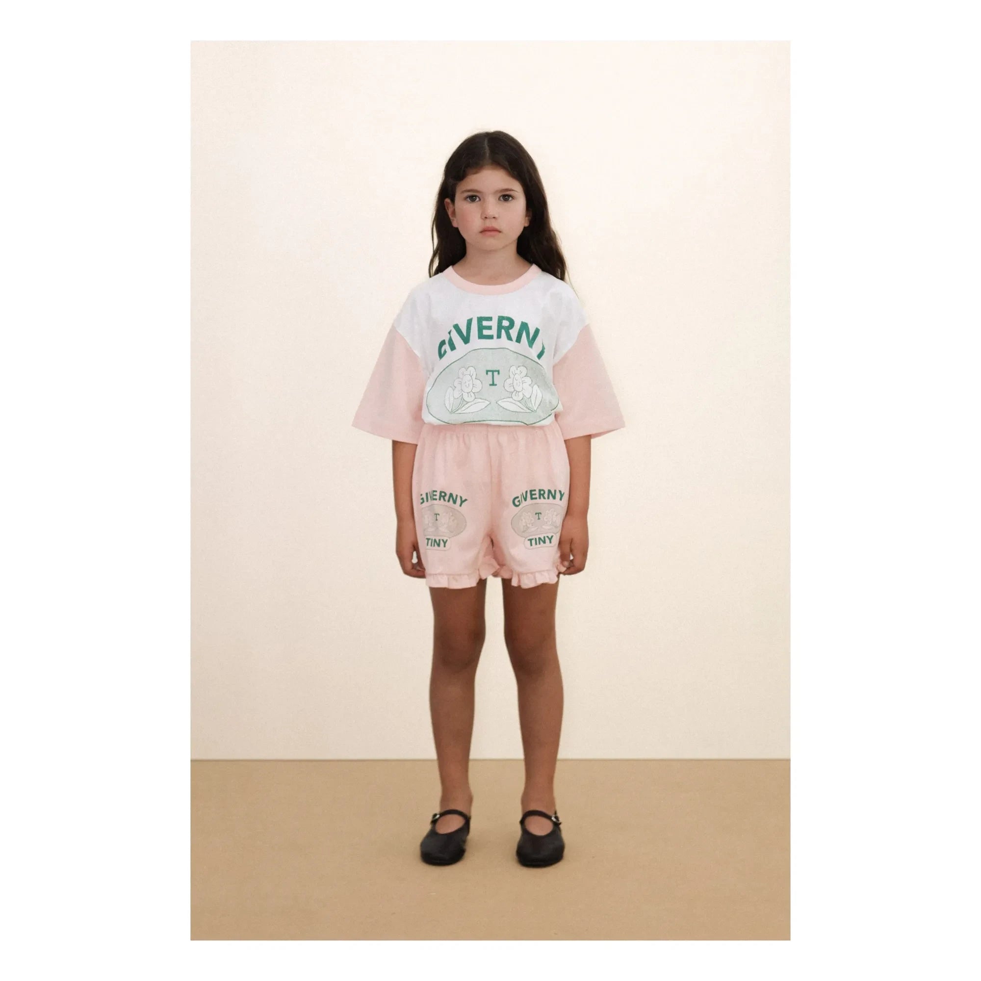 Tinycottons – Giverny Farbblock-T-Shirt aus Bio-Baumwolle | Puderrosa