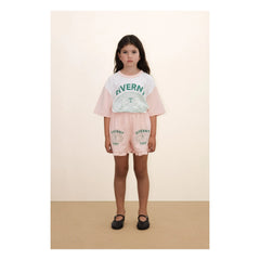 Tinycottons – Giverny Farbblock-T-Shirt aus Bio-Baumwolle | Puderrosa